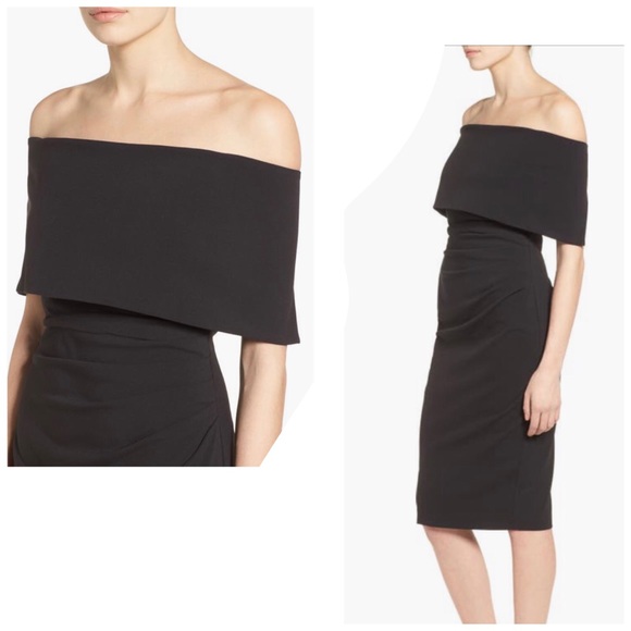 NWT Vince Camuto Popover Cocktail Dress Black Size 6 - Picture 4 of 10